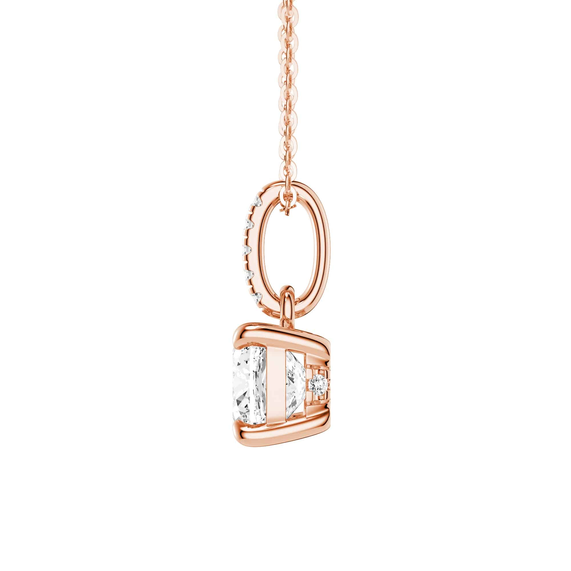 Exquisite Cushion Cut Moissanite Hidden Halo Pendant Necklace with Moissanite Bail - Elegant Jewelry Gift for Women, Perfect for Weddings, Anniversaries & Special Occasions