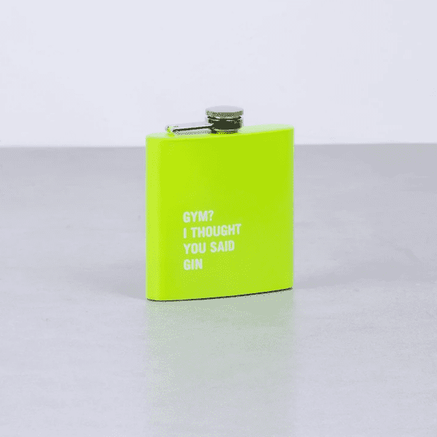 175ml Stainless Steel Hip Flask with Funny Quotes - Green Engraved Whiskey Flask for Men, Perfect for Outdoor Adventures, Camping, Gifts & Parties