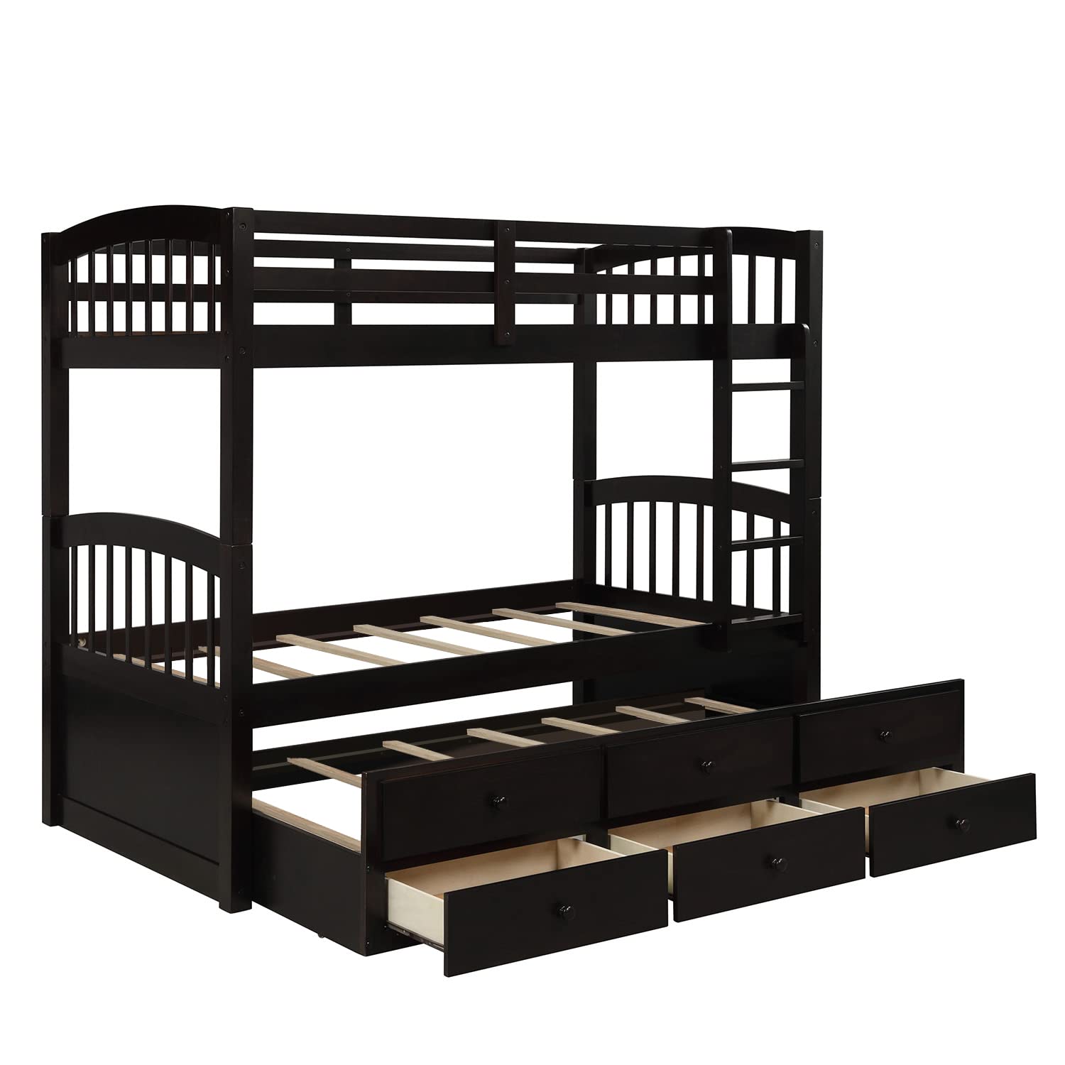 Twin Bunk Bed with Trundle & Storage - Convertible to 2 Beds - Perfect for Kids' Rooms & Guest Rooms