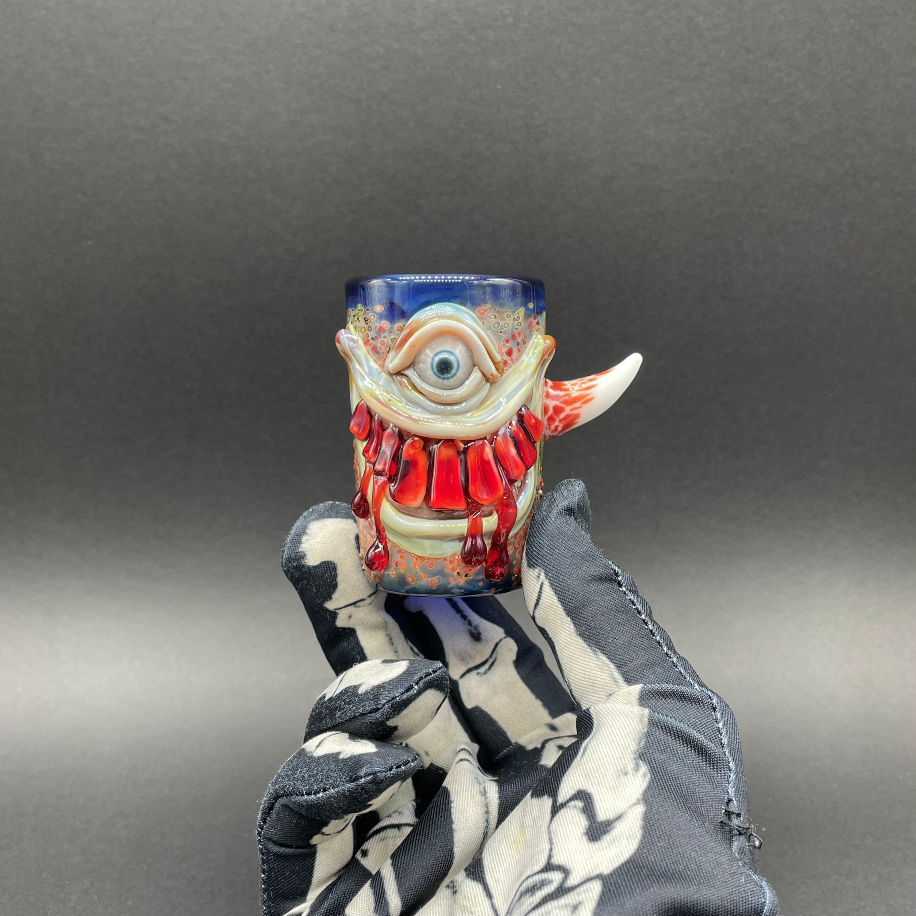Funny Beware I Bite Shot Glass - 2oz Novelty Drinking Cup for Parties, Gifts & Bar Decor - Perfect for Halloween, Bachelor Parties & Themed Events