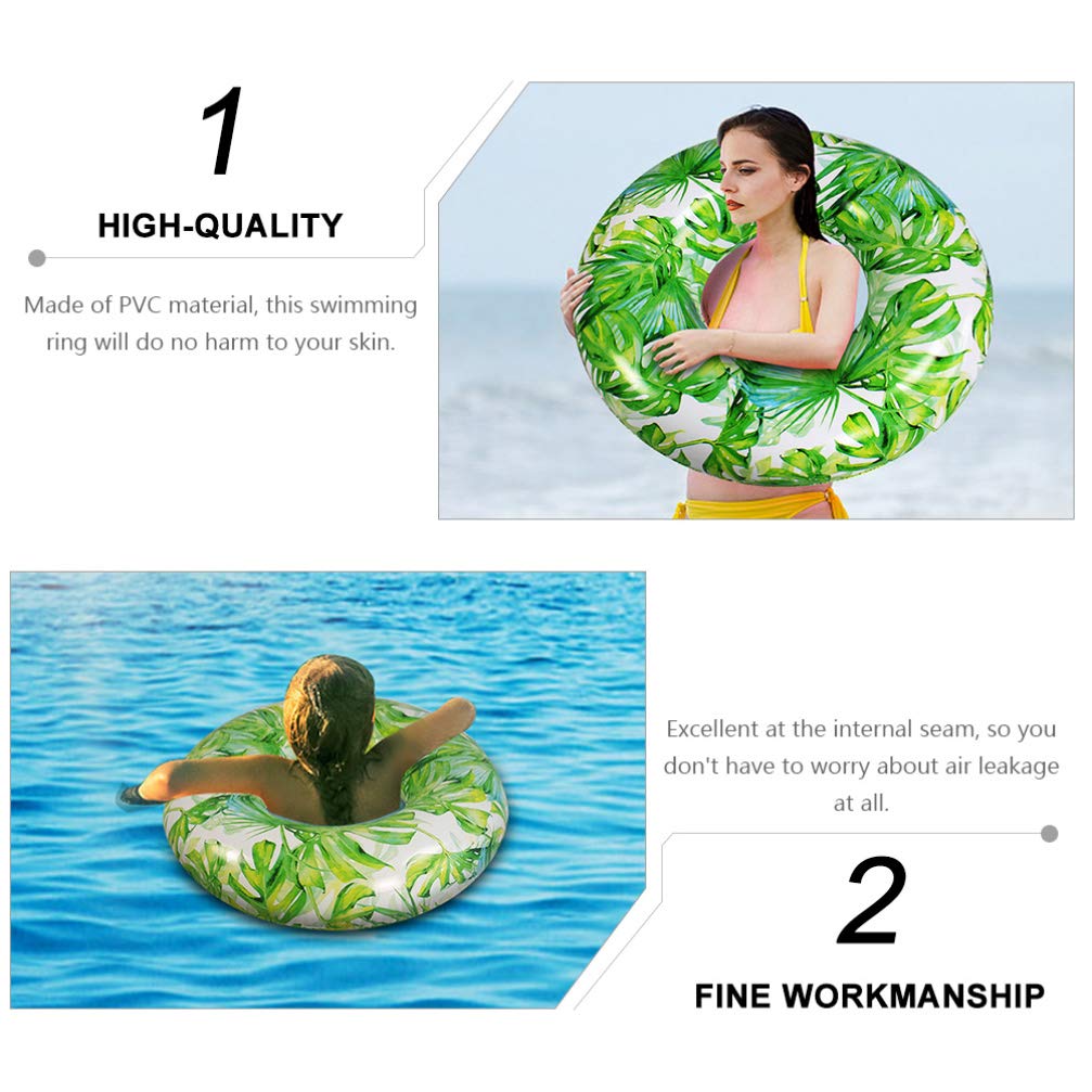 jojofuny Monstera Palm Leaves Pool Tubes - 90cm Large Inflatable Swim Floaties for Adults & Kids, Tropical Hawaiian Summer Luau Party Decor, Pool Party Photo Props, Beach Vacation & Backyard Pool Relaxation