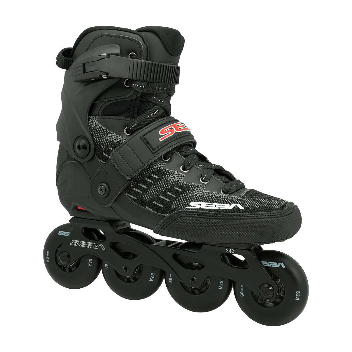 Seba GT 90 Deluxe Black Inline Skates - Premium Urban & Fitness Rollerblades for Adults - Perfect for Street Skating, Commuting & Outdoor Exercise