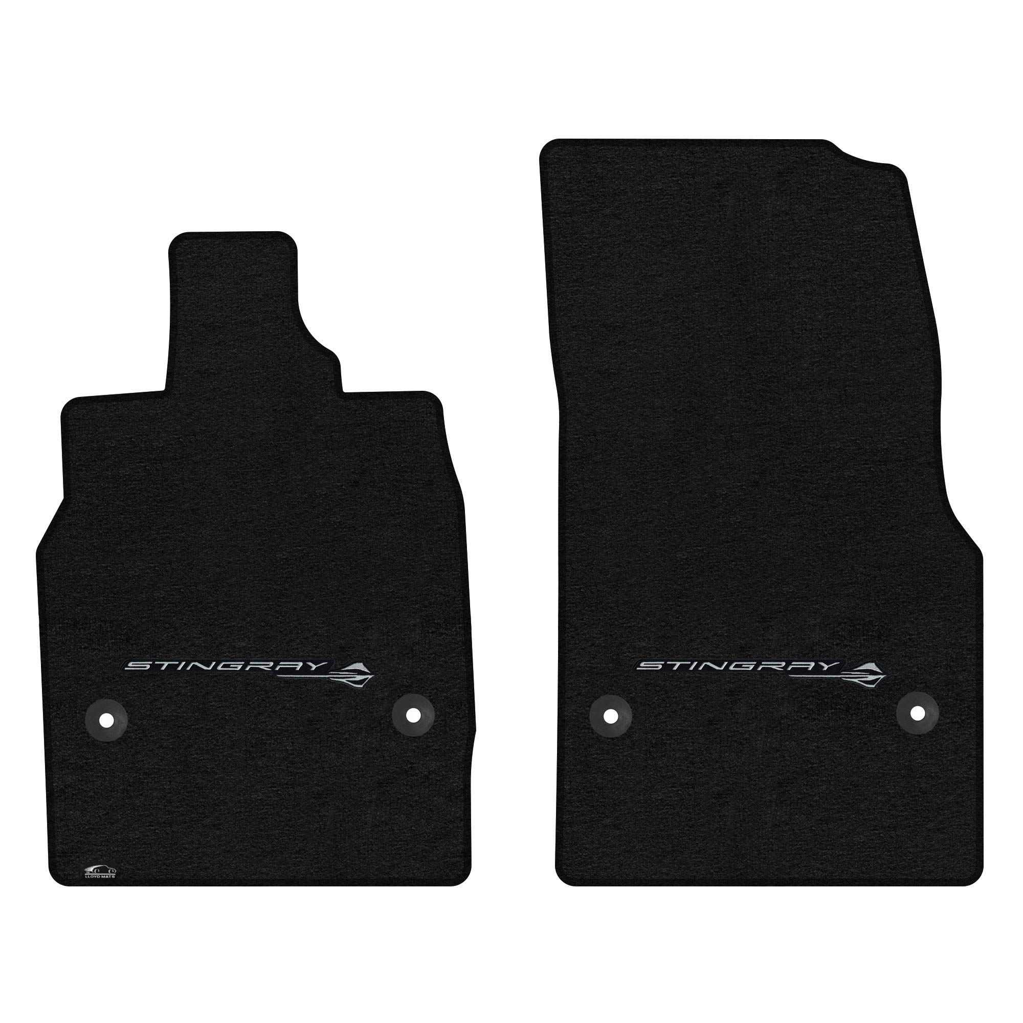 Premium Custom-Fit Carpeted Floor Mats for 2020+ Corvette C8 - Luxury Car Floor Liners with Stingray Logo (Charcoal, 2-Piece Front Set) - Perfect for Daily Driving & Car Shows