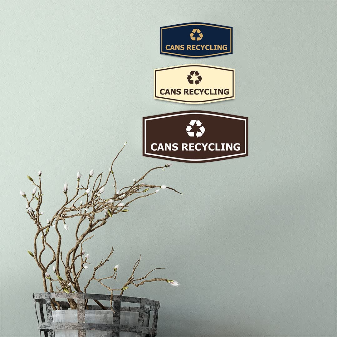 Eco-Friendly Recycling Bin Sign for Cans (White/Red) - Small Size - Perfect for Home, Office & Public Recycling Stations