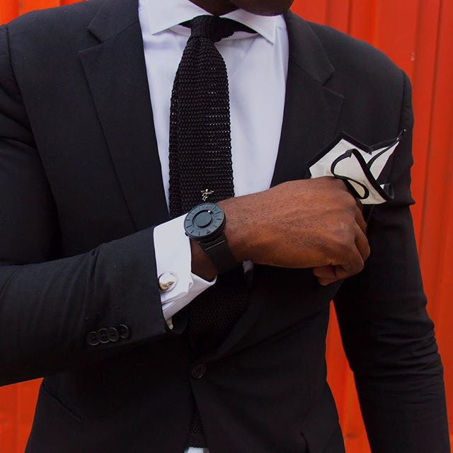 Eone The Bradley Black - Stylish and Tactile Watch for Men & Women | Waterproof & Durable | Perfect for Business, Travel, and Everyday Wear