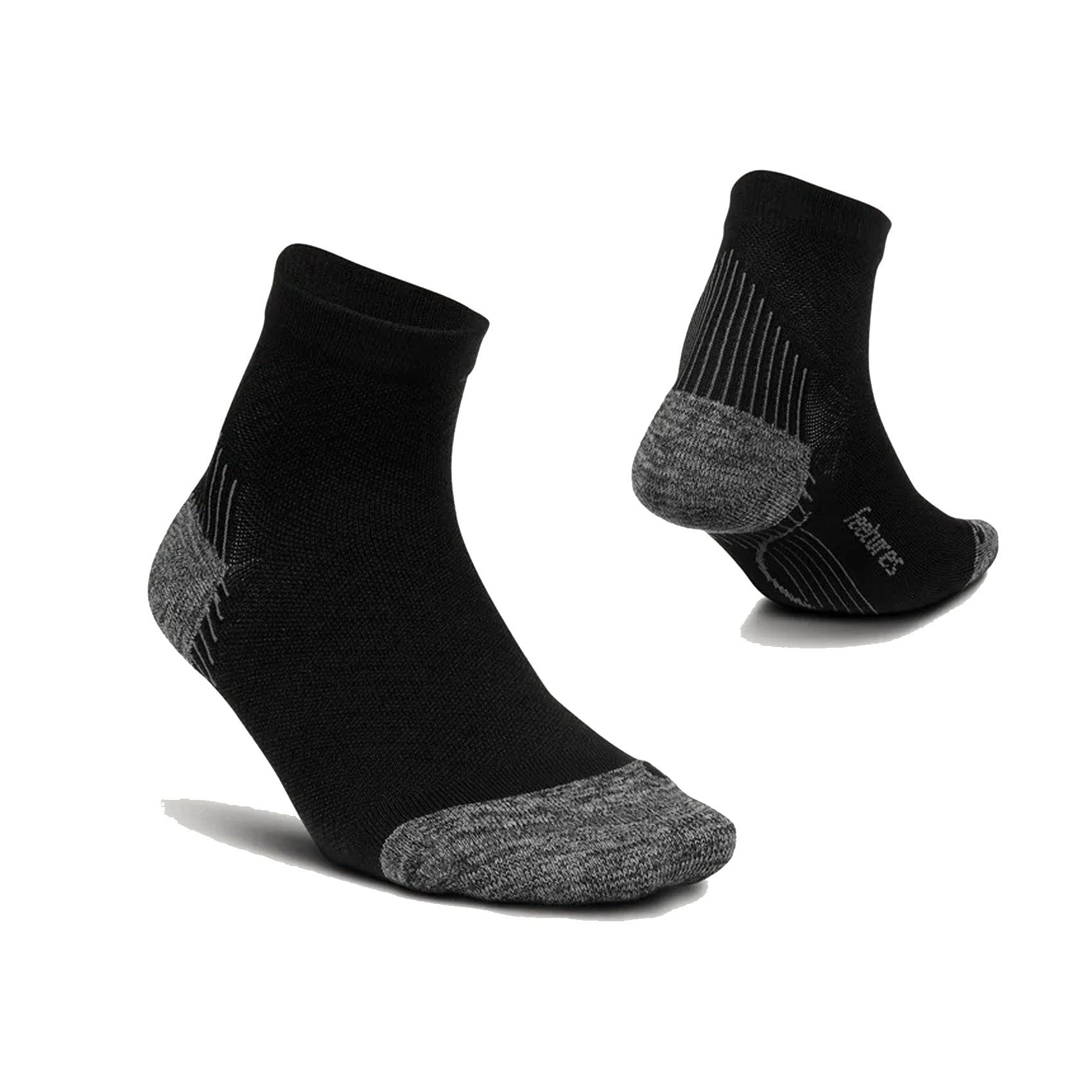 Feetures UltraLight Compression Socks for Plantar Fasciitis Relief - Quarter Length, Black - Ideal for Running, Hiking & Everyday Comfort