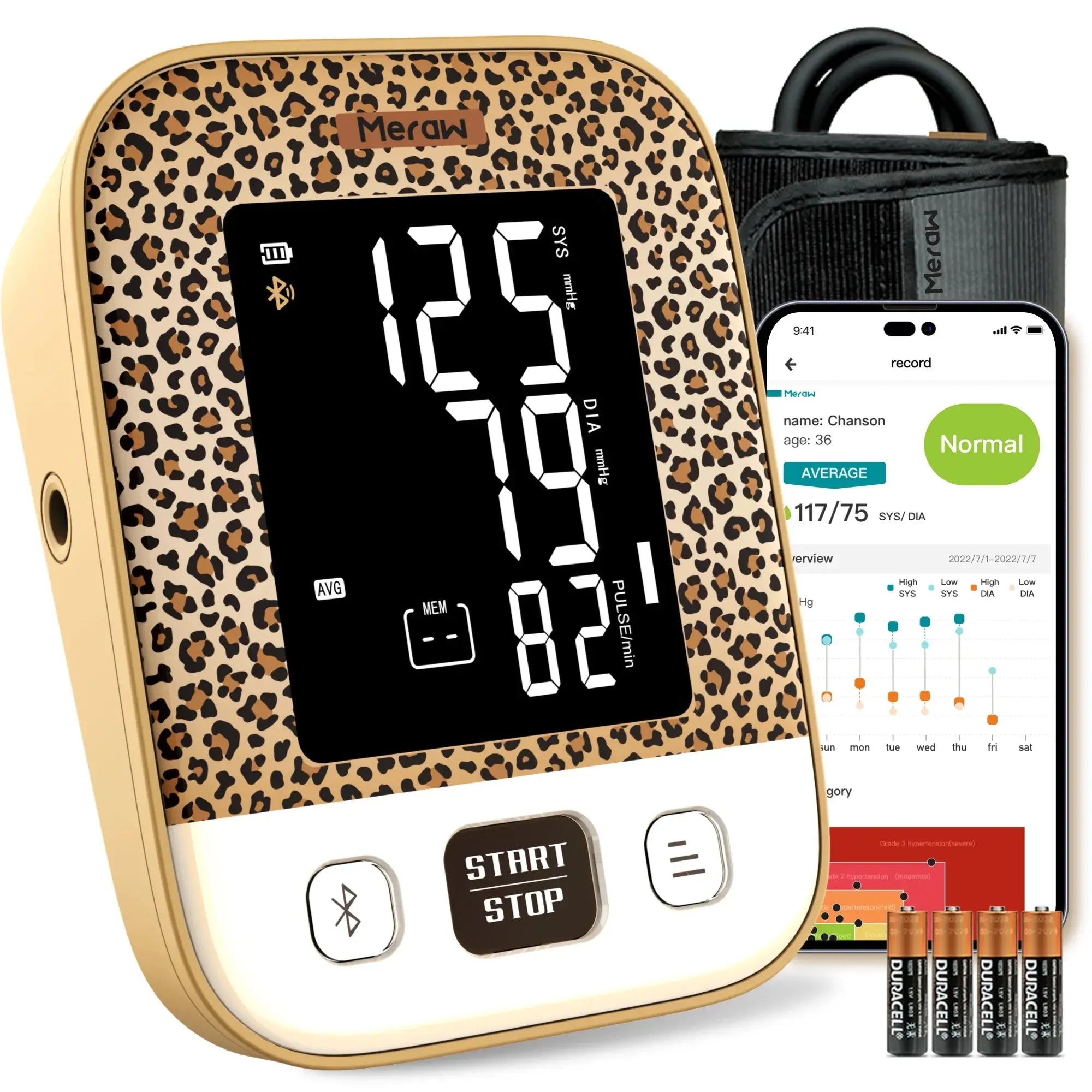 Wireless Bluetooth Blood Pressure Monitor with Cedar Wood Design - Accurate & Portable for Home Use, Travel, and Health Tracking