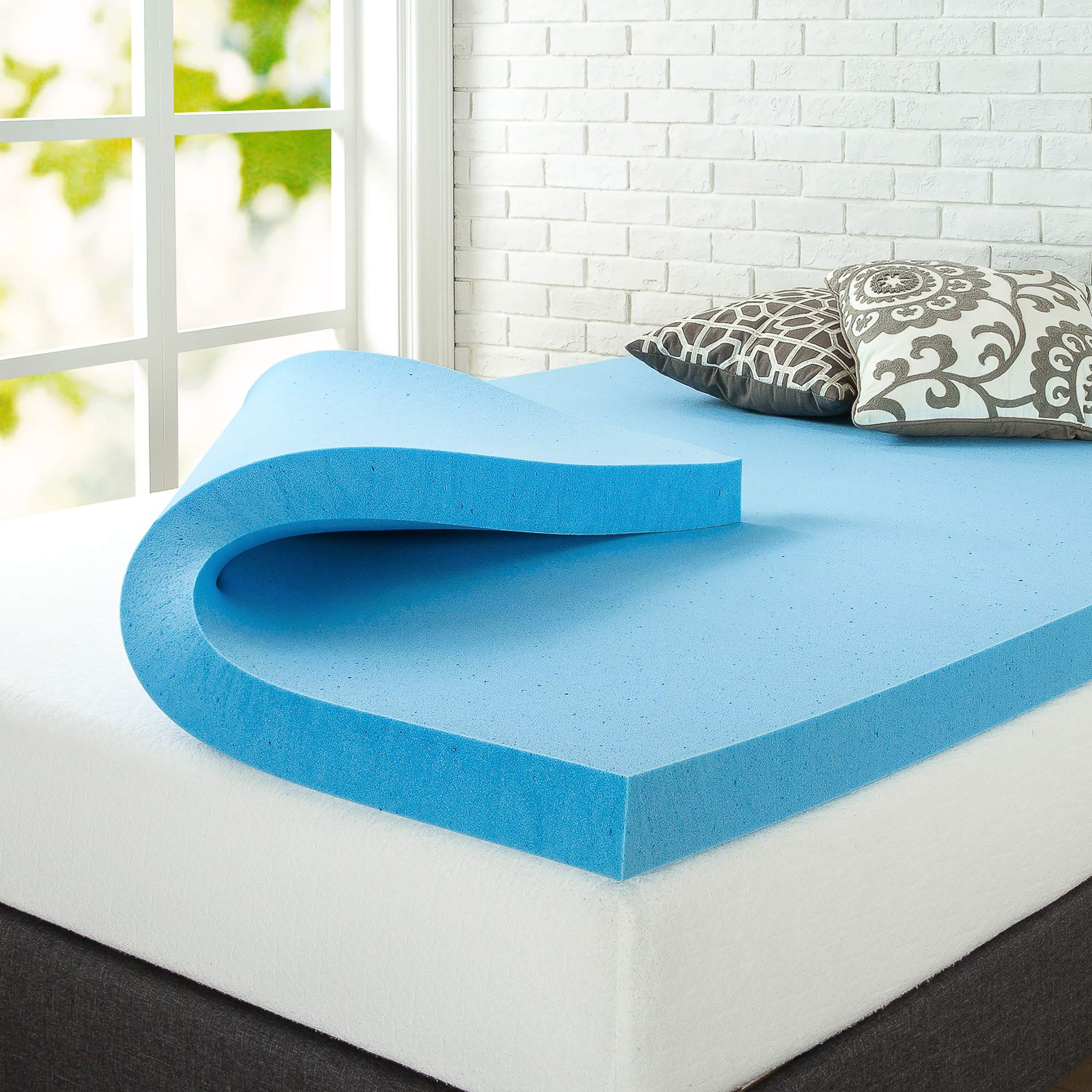 ZINUS 3 Inch Green Tea Cooling Gel Memory Foam Mattress Topper - CertiPUR-US Certified, Twin XL - Cooling Gel Foam for Pressure Relief & Temperature Regulation - Perfect for Hot Sleepers & Summer Nights