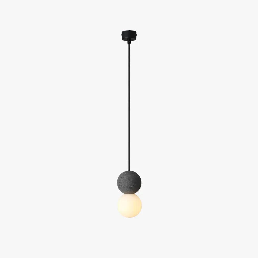 Modern Dual Sphere LED Pendant Light for Bedroom - Adjustable Single Head Hanging Light Fixture with Warm White Light, Perfect for Bedside, Dining Room, and Living Room Decor