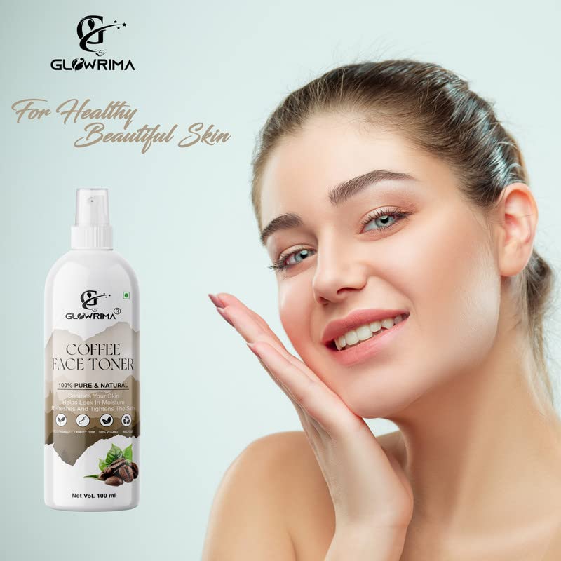 Glowrima Coffee Facial Toner for Pore Tightening & Skin Refreshing - 100ml Spray (Pack of 2) | Korean Skincare for Oily & Combination Skin | Daily Cleansing & Hydrating Toner for Morning & Night Routine