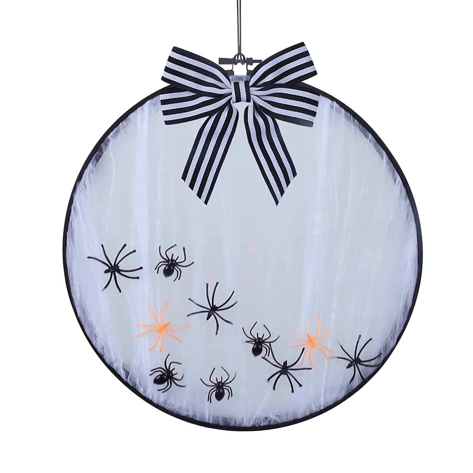 Spooky Halloween Decorations with Bowknots - DIY Embroidery Spider Decor for Home & Party | Perfect for Indoor Halloween Party, Haunted House, and Holiday Decorating