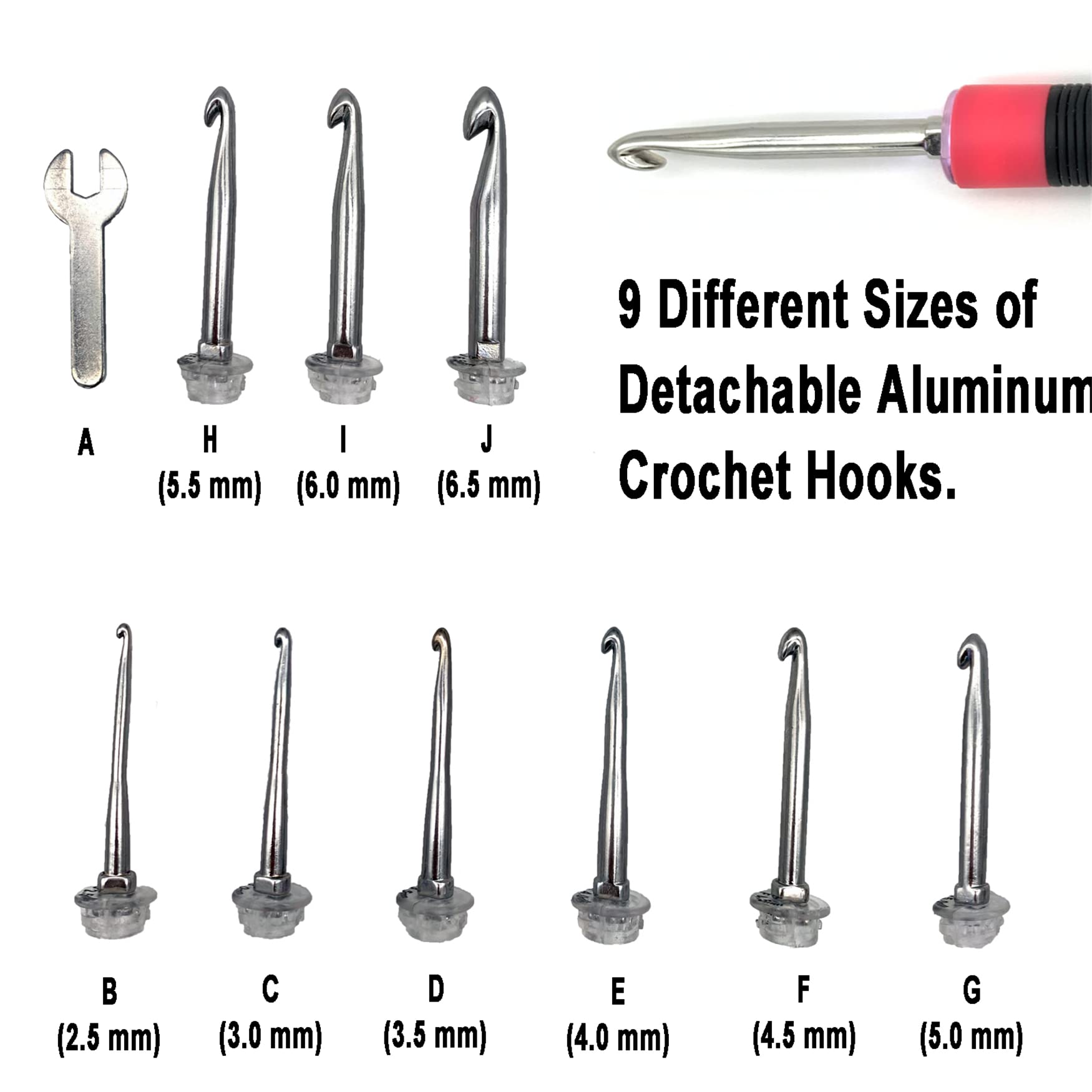 Nikoline Counting Crochet Hook Kit - Light Up Crochet Hook Set with Ergonomic Handle for Knitting & Crocheting (Perfect for Beginners, Night Projects & Arthritis Sufferers)
