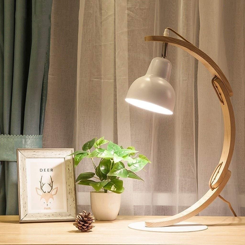 Nordic Modern Minimalist Desk Lamp - Eye Protection White Light, Push Button, 22.9x15 Inches, Perfect for Bedroom, Study & Office Workspace