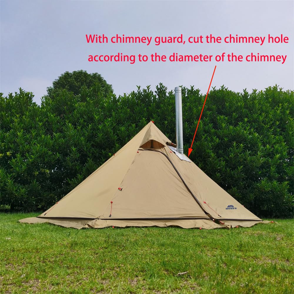 Lightweight 3-4 Person Tipi Hot Tent with Fire Retardant Stove Jack & Snow Skirt - Portable Teepee Tent for Family Camping, Backpacking & Winter Hiking | Perfect for Outdoor Adventures in Cold Weather
