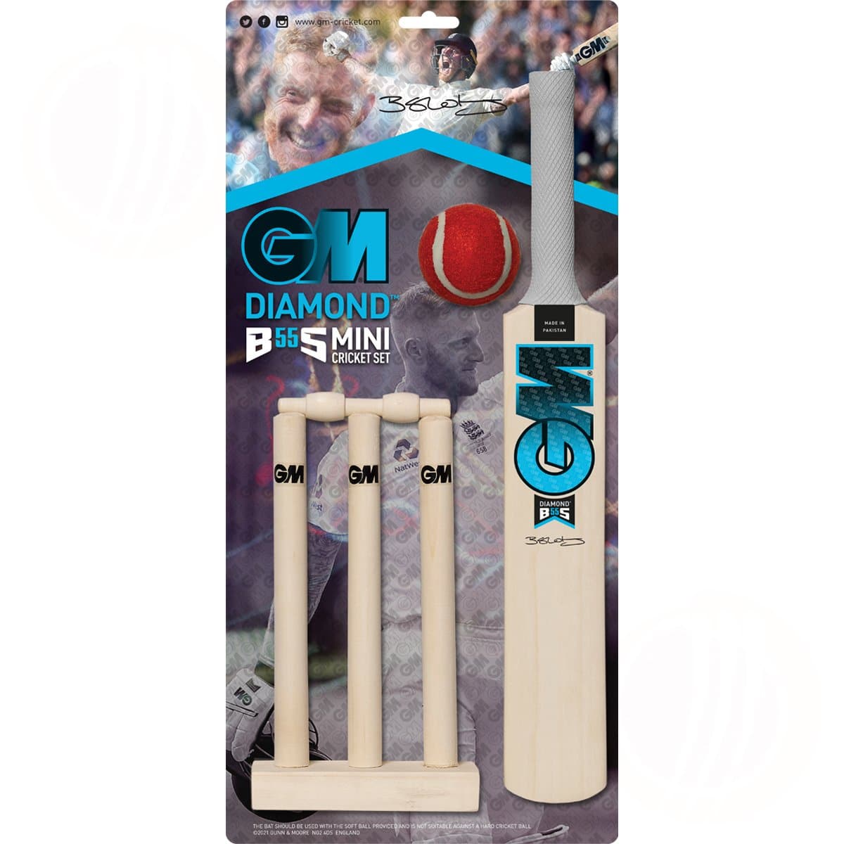 Gunn & Moore Diamond Mini Cricket Set 2022 - Kids & Beginners Cricket Kit for Indoor & Outdoor Play - Perfect for Backyard, Park, and School Cricket Practice
