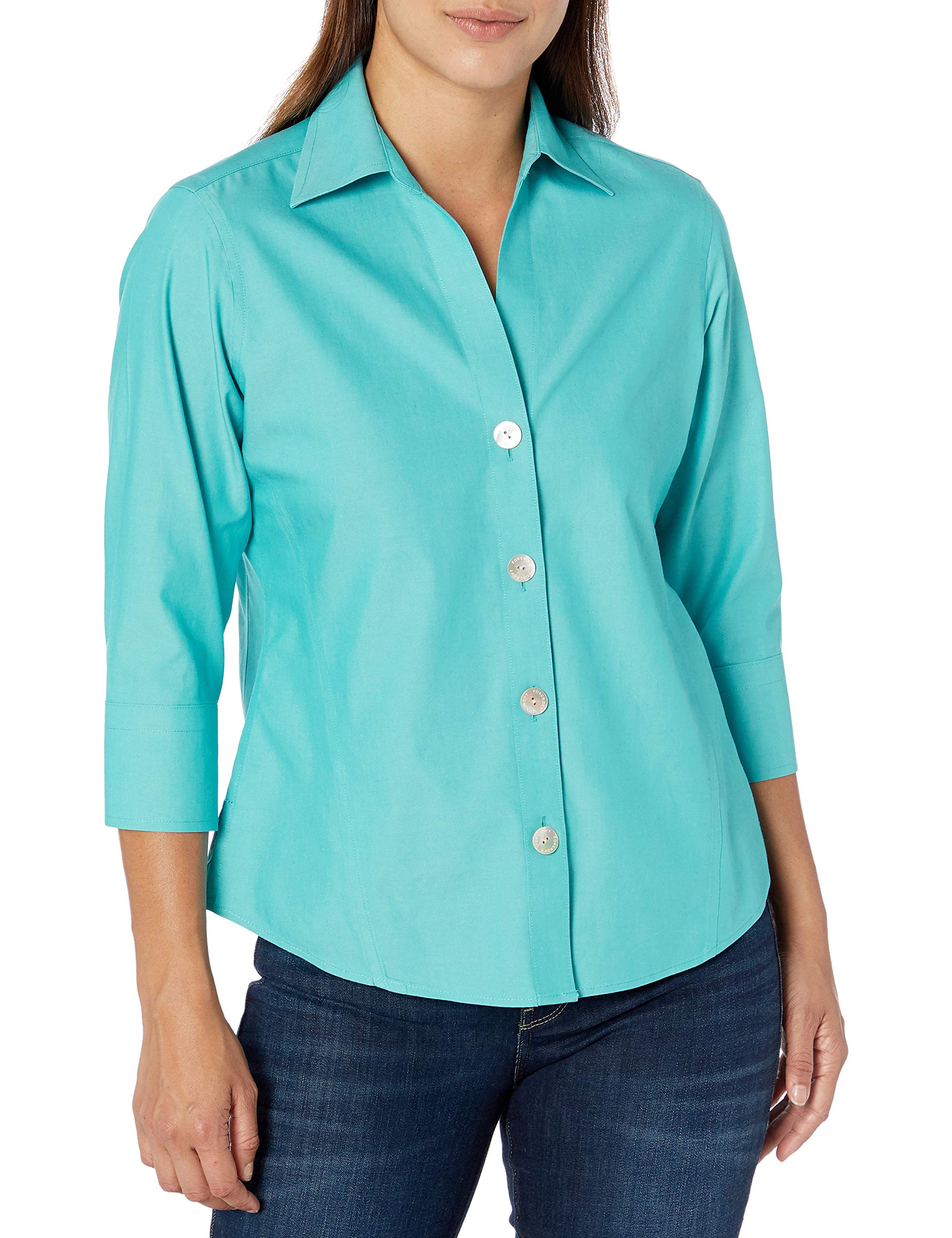 Foxcroft Women's Non-Iron Essential Paityn Shirt - Wrinkle-Free Comfort for Work & Travel - Office, Business Casual & Everyday Wear