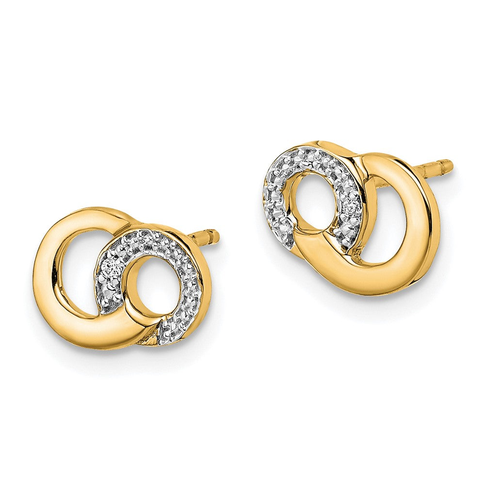 Gold Diamond Circle Post Earrings for Women - EM5501 001 YA | Elegant Stud Earrings for Everyday Wear, Parties & Special Occasions
