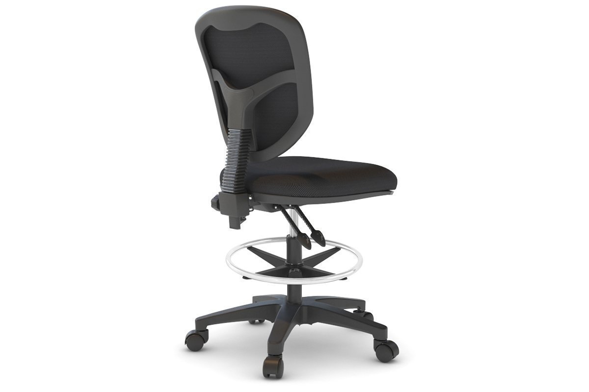 Ergonomic Fabric Drafting Chair with Adjustable Height & Lumbar Support - Comfortable Office & Home Desk Chair for Architects, Artists & Designers - Perfect for Long Hours of Drawing & Drafting Work