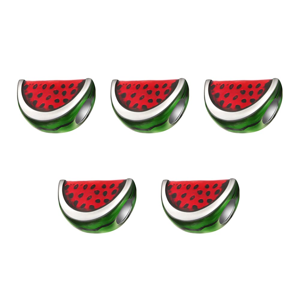 10Pcs Watermelon Fruit Charms - Cute Alloy Pendants for DIY Jewelry Making, Cartoon Fruit Beads for Necklaces & Bracelets - Perfect for Summer Crafts, Party Favors & Kids Jewelry Projects