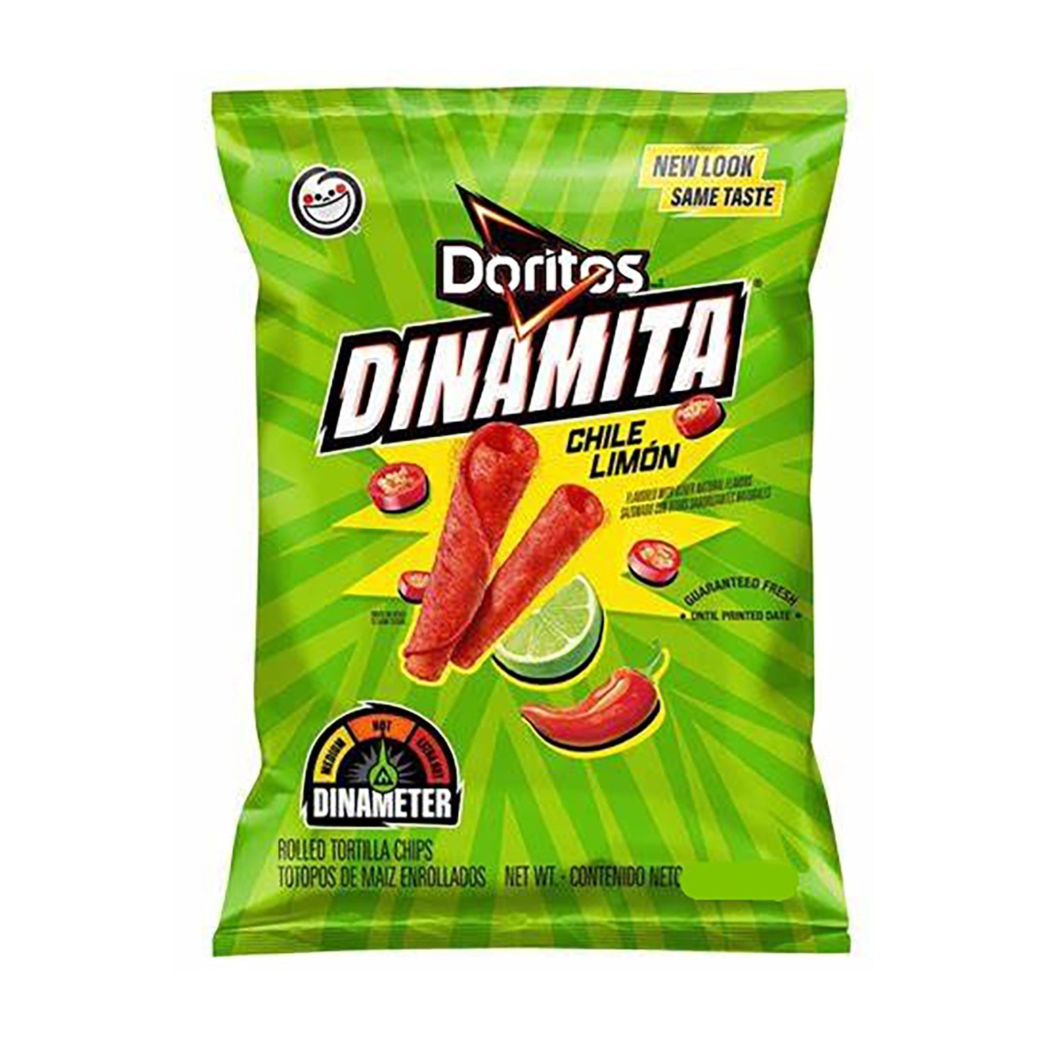 Frito Lay Doritos Dinamita Chili Lemon Flavored Tortilla Chips - 32 Count Case | Spicy Snacks for Parties, Game Nights & Movie Time