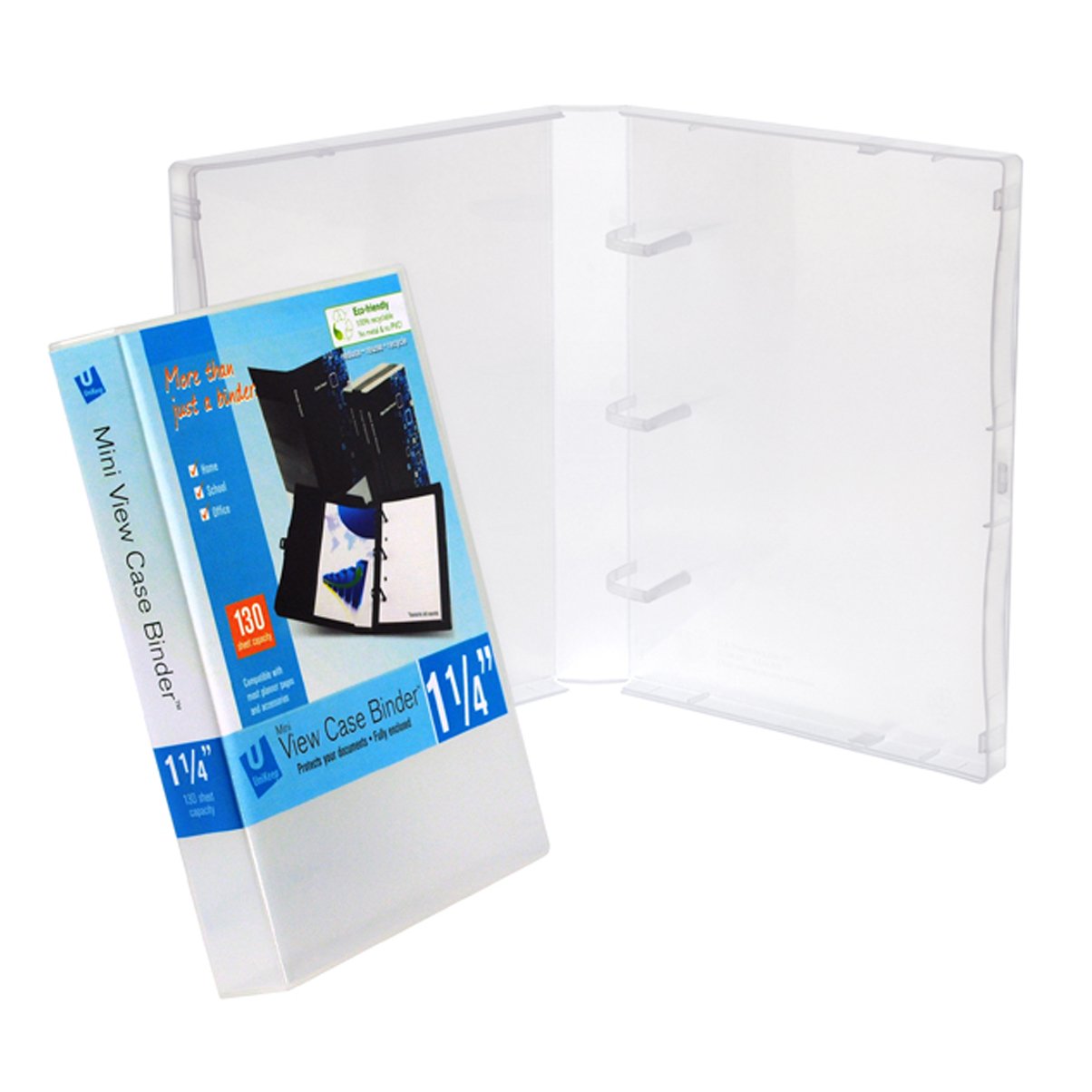 Mini UniKeep 3 Ring Binder - Clear View Binders with Full Enclosure & 32mm Spine - Case of 30 for School, Office & Home Organization