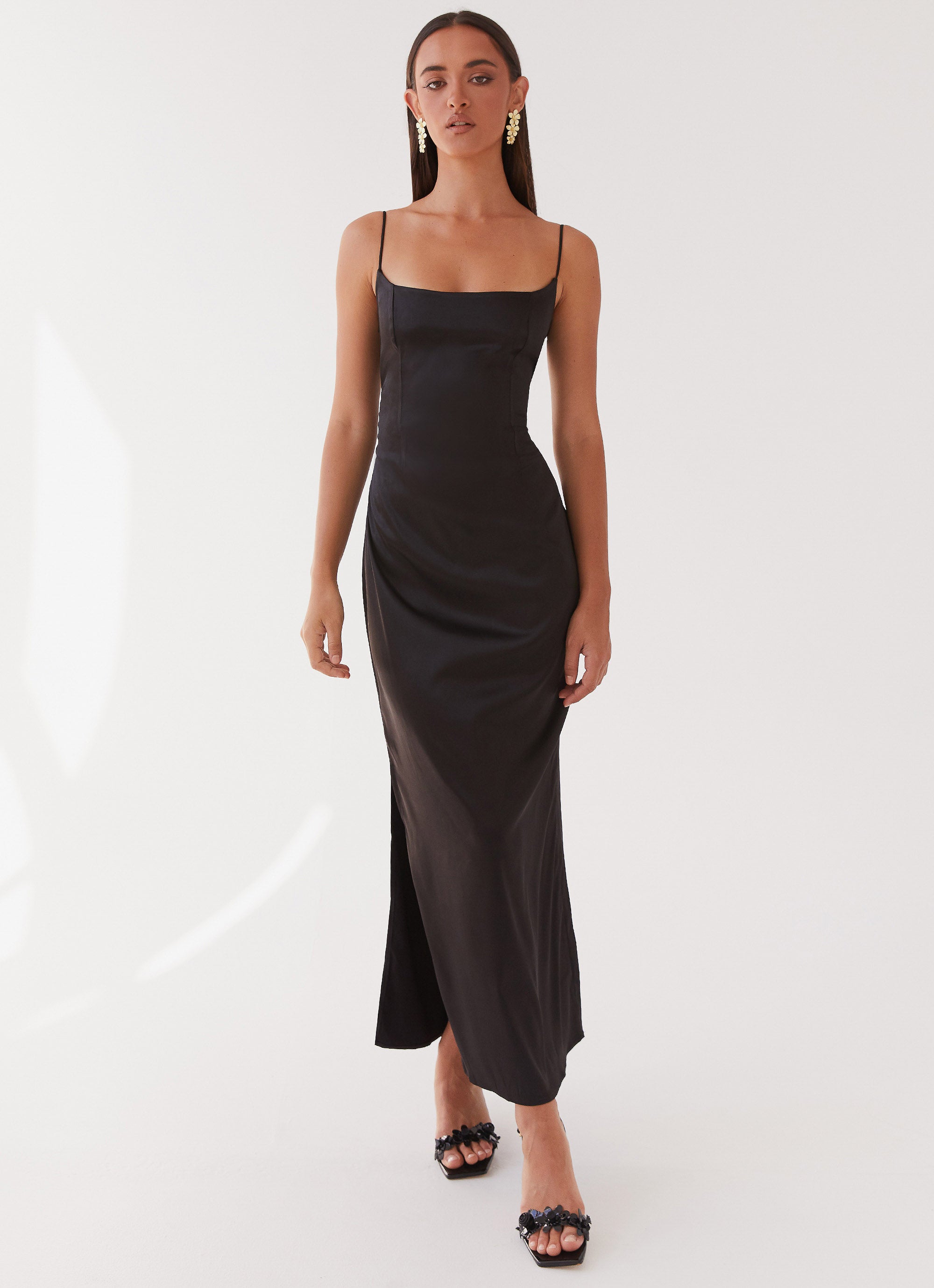 Elegant Black Close To You Maxi Dress for Women - Perfect for Summer Beach Vacations, Evening Parties & Casual Outings
