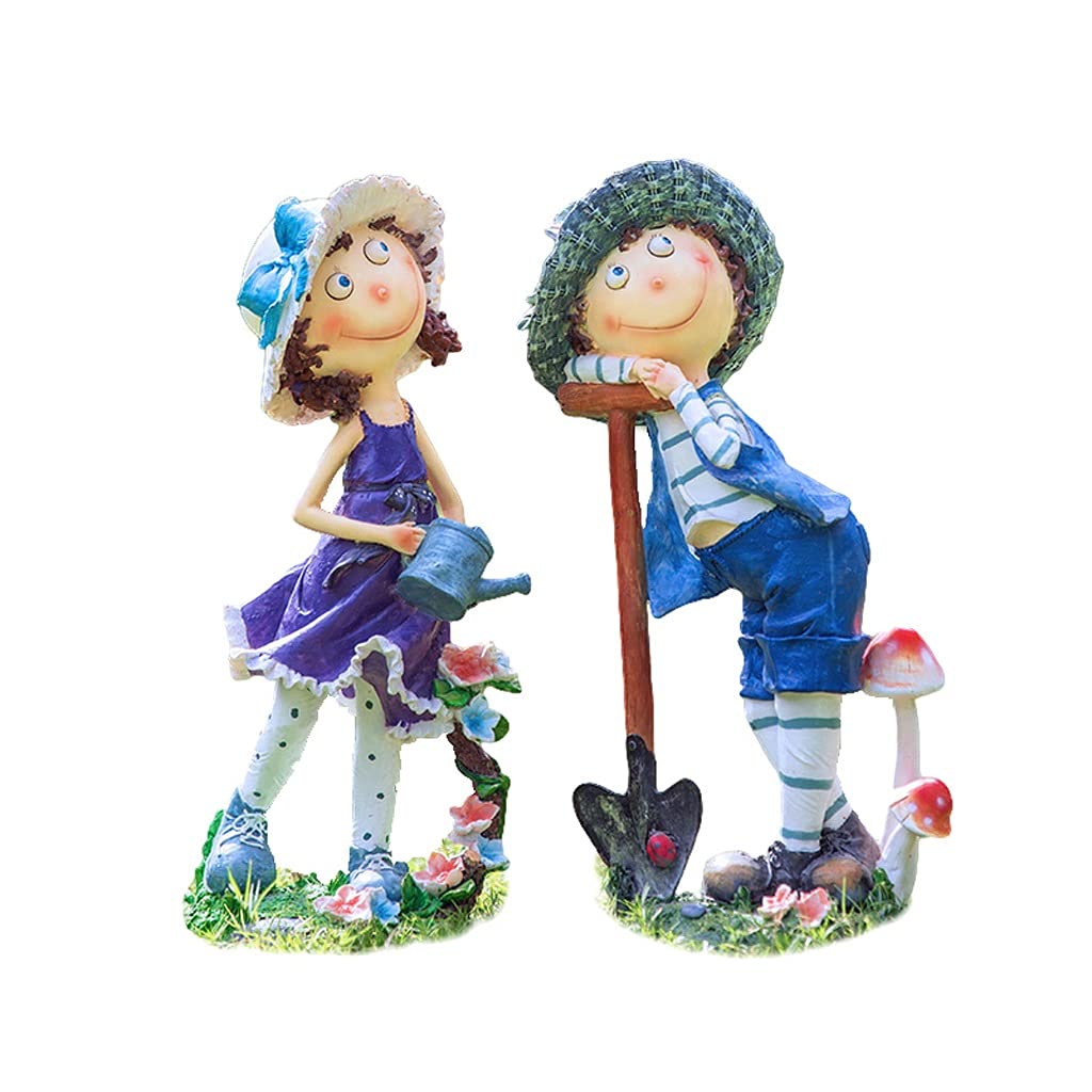 Resin Garden Statues for Kids - Outdoor Sculpture Decorations, Handcrafted Figures for Balcony, Terrace, Lawn & Pathway - Perfect for Garden, Yard & Patio Decor