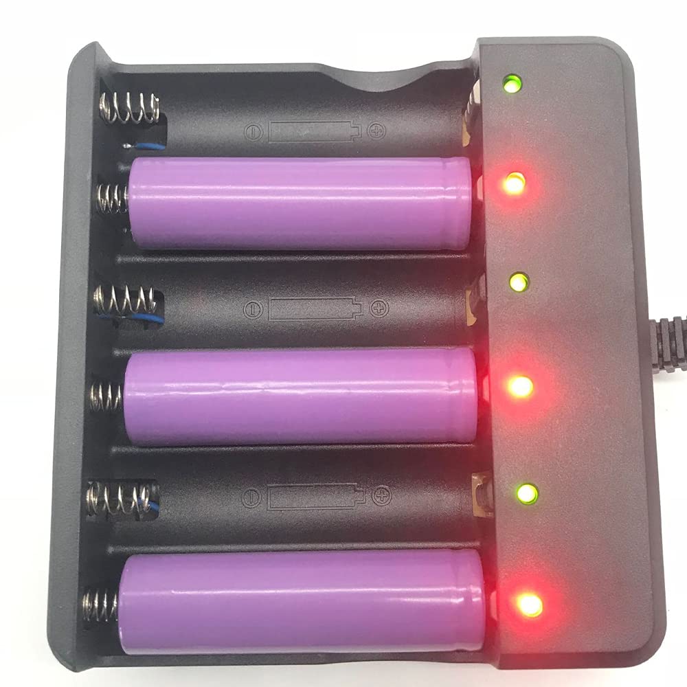 6-Slot Smart Li-ion Battery Charger for 18650 Rechargeable Batteries - Fast Charging Station for Flashlights, Vapes & Electronic Devices