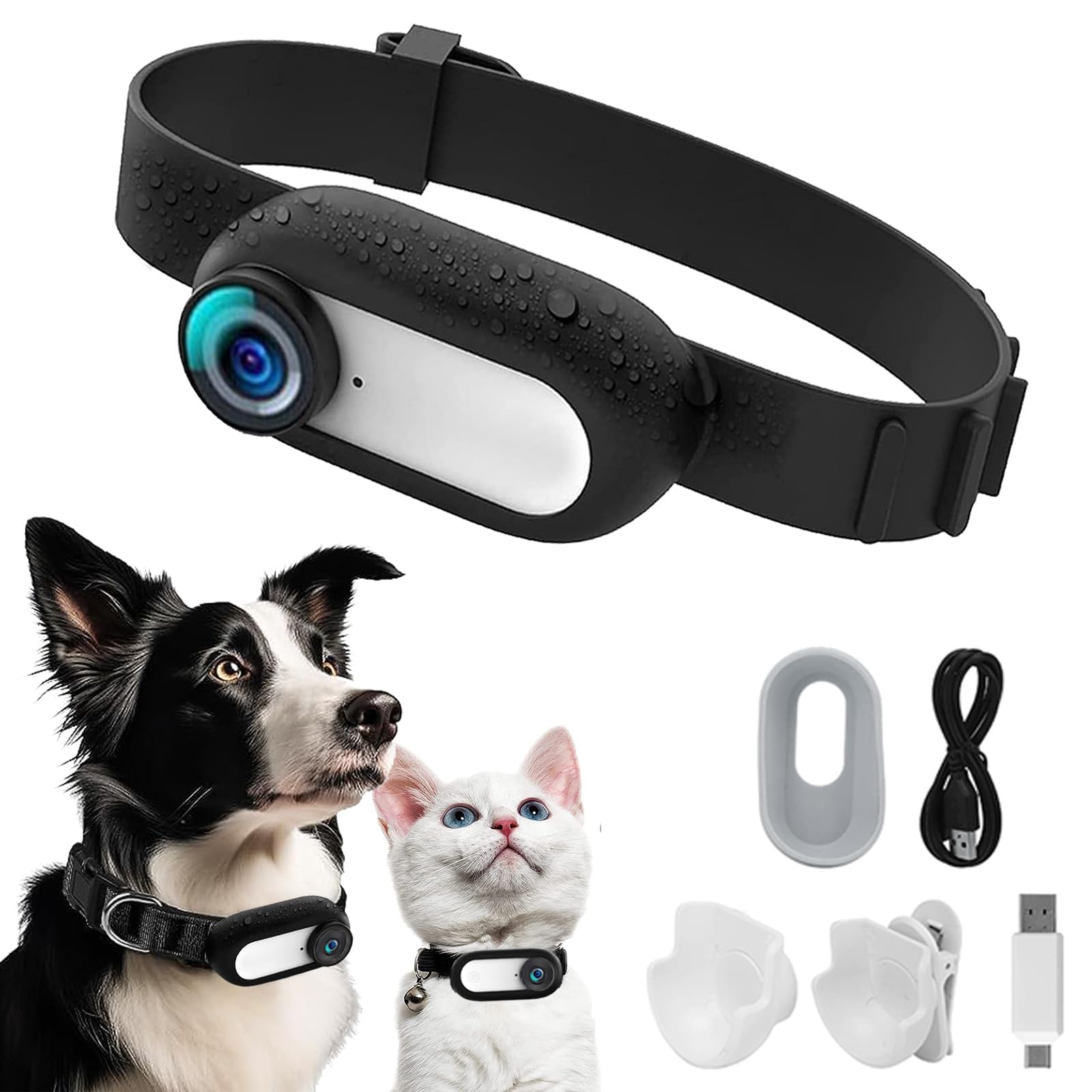 HD 1080P Wireless Mini Cat Camera Collar with Video Recording - Small Action Body Camera for Pets | Indoor/Outdoor Pet Monitoring & Birthday Gift for Cat Lovers