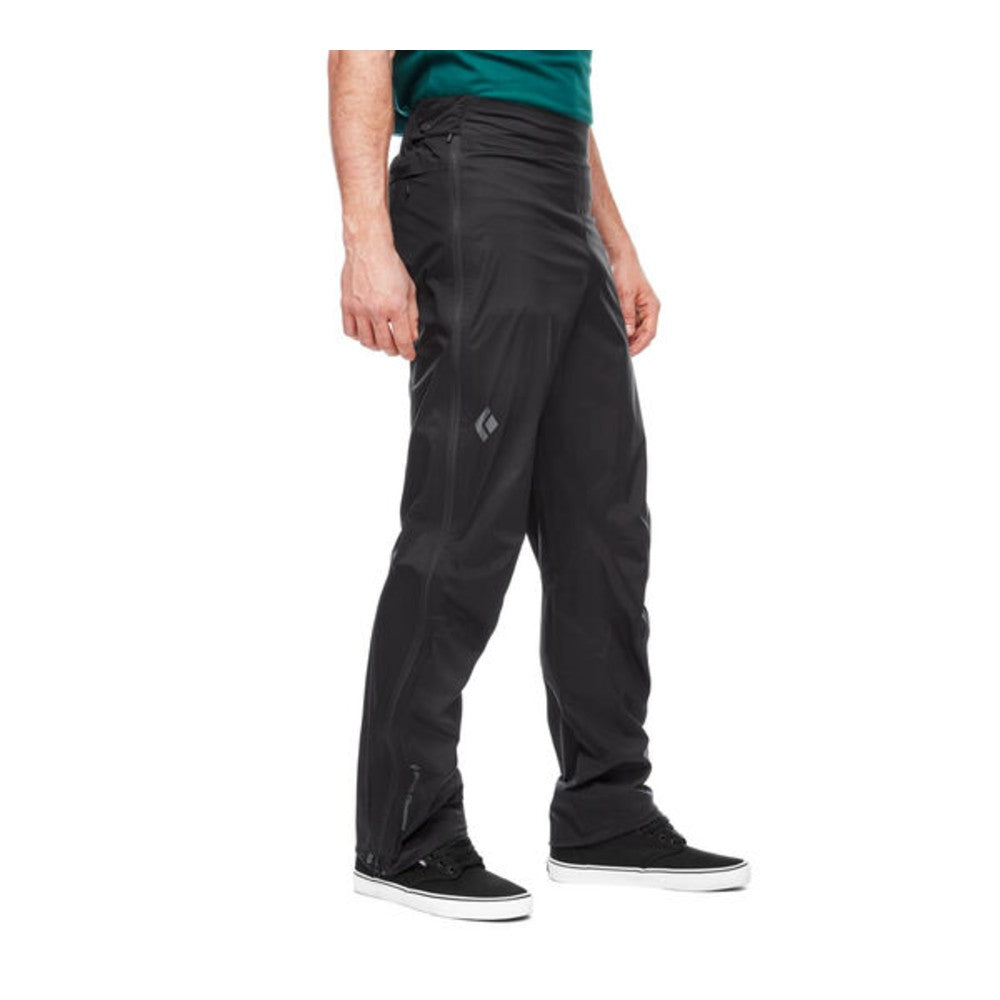 Black Diamond Stormline Stretch Full Zip Rain Pants for Men - Waterproof Hiking & Outdoor Adventure Gear for Camping, Backpacking & Mountain Climbing