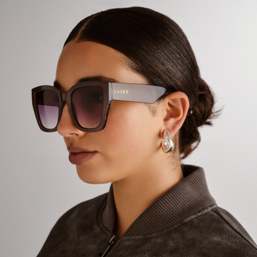 Aire Haedus Polarized Sunglasses for Men & Women - Pewter Frame with UV Protection - Perfect for Driving, Beach & Outdoor Activities