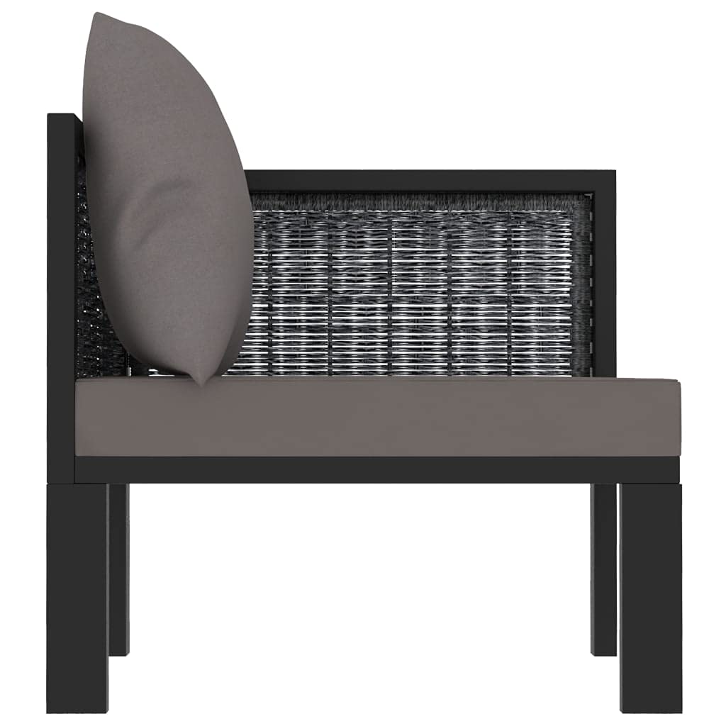 CHARMMA Left Arm Sectional Corner Sofa - Poly Rattan Anthracite (8.46KG) | Modern Outdoor Patio Furniture for Garden, Balcony & Poolside Relaxation