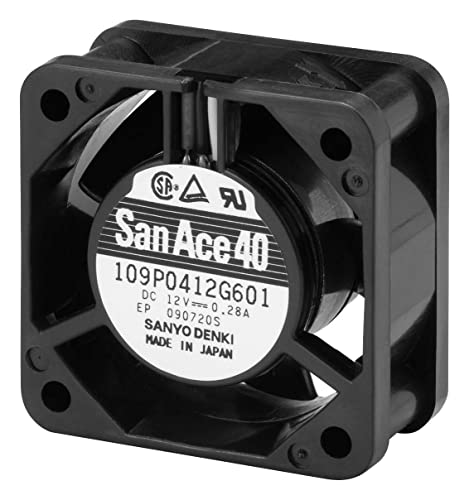 SANYO DENKI SANACE 40mm Axial Cooling Fan 12VDC 180mA - High Performance 109P0412D601 for Electronics, PC, Servers & Industrial Equipment