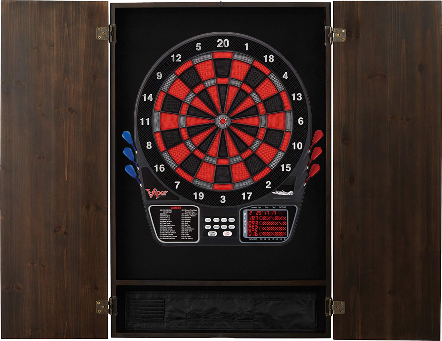Premium Viper Metropolitan Mahogany Soft Tip Dartboard Cabinet - Professional Dart Board Set for Home, Bar & Game Room - Perfect for Parties & Entertainment