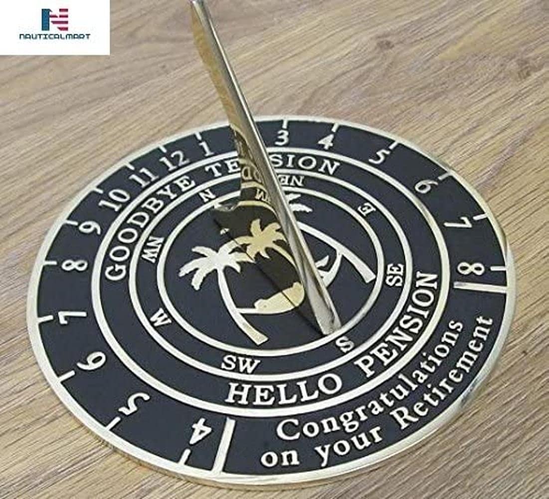 Unique NauticalMart Retirement Sundial Gift - Original & Thoughtful Retirement Present for Men & Women - Perfect for Outdoor Garden, Patio, or Office Decor