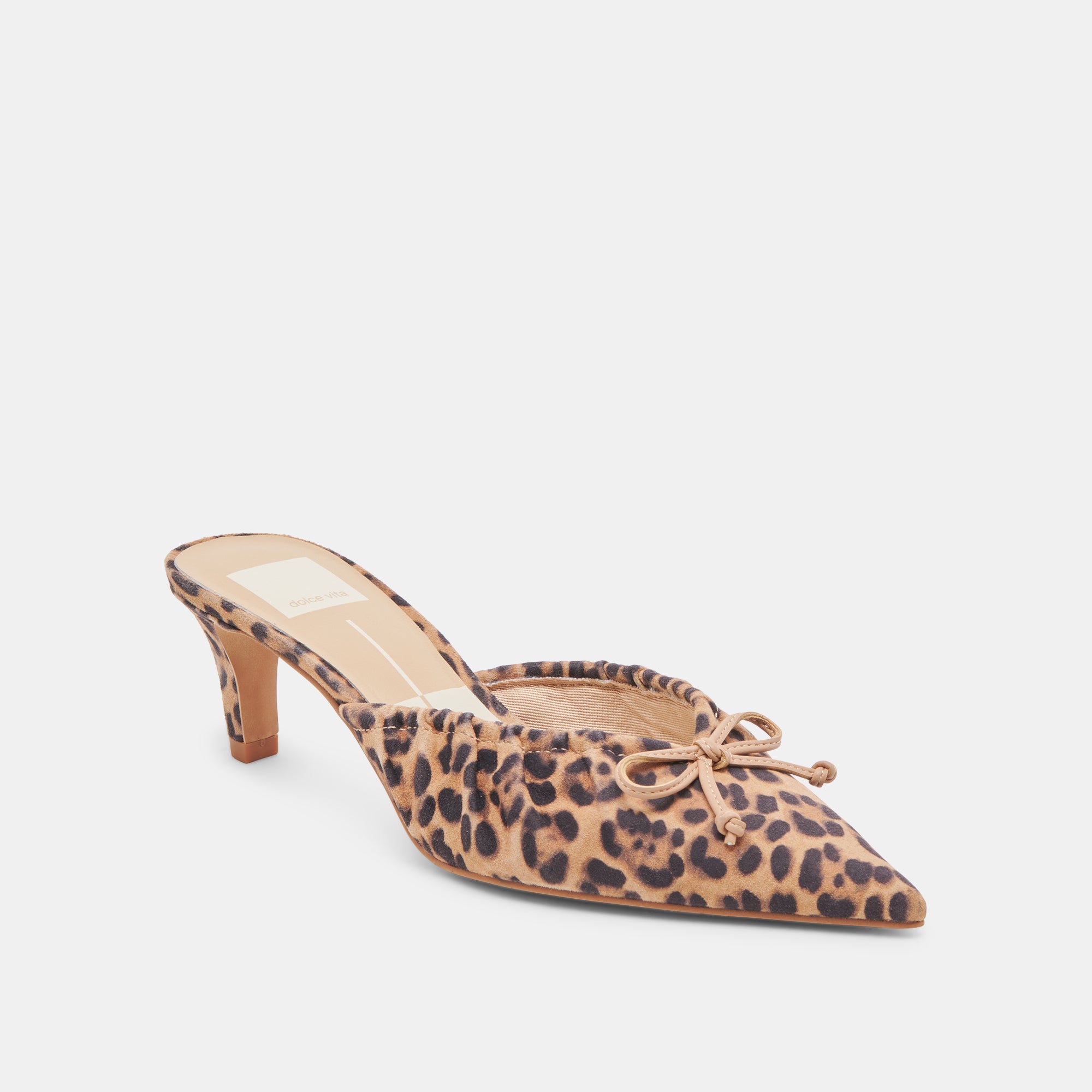 KAIRI Women's Mid Heel Pumps - Leopard Print Suede Shoes for Work, Party & Casual Wear