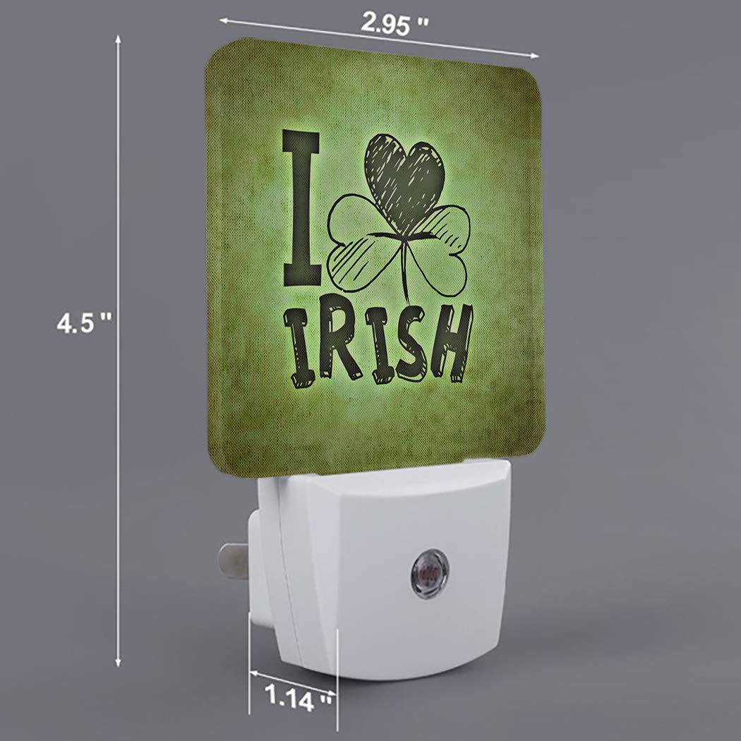 Irish Shamrock LED Night Light - Auto Sensor, Wall Plug for Bedroom & Hallway