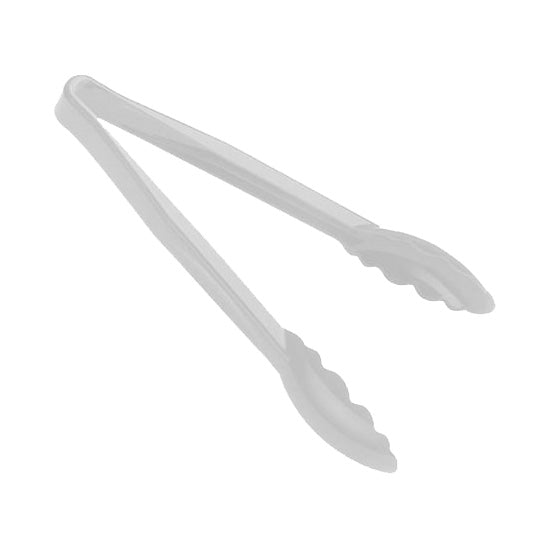 Cambro 6TGS148 Lugano Scallop Grip Tongs - 6-Piece White Plastic Serving Tongs for Restaurants, Catering & Home Kitchen Use - Perfect for Salad, Pasta, BBQ & Buffet Serving