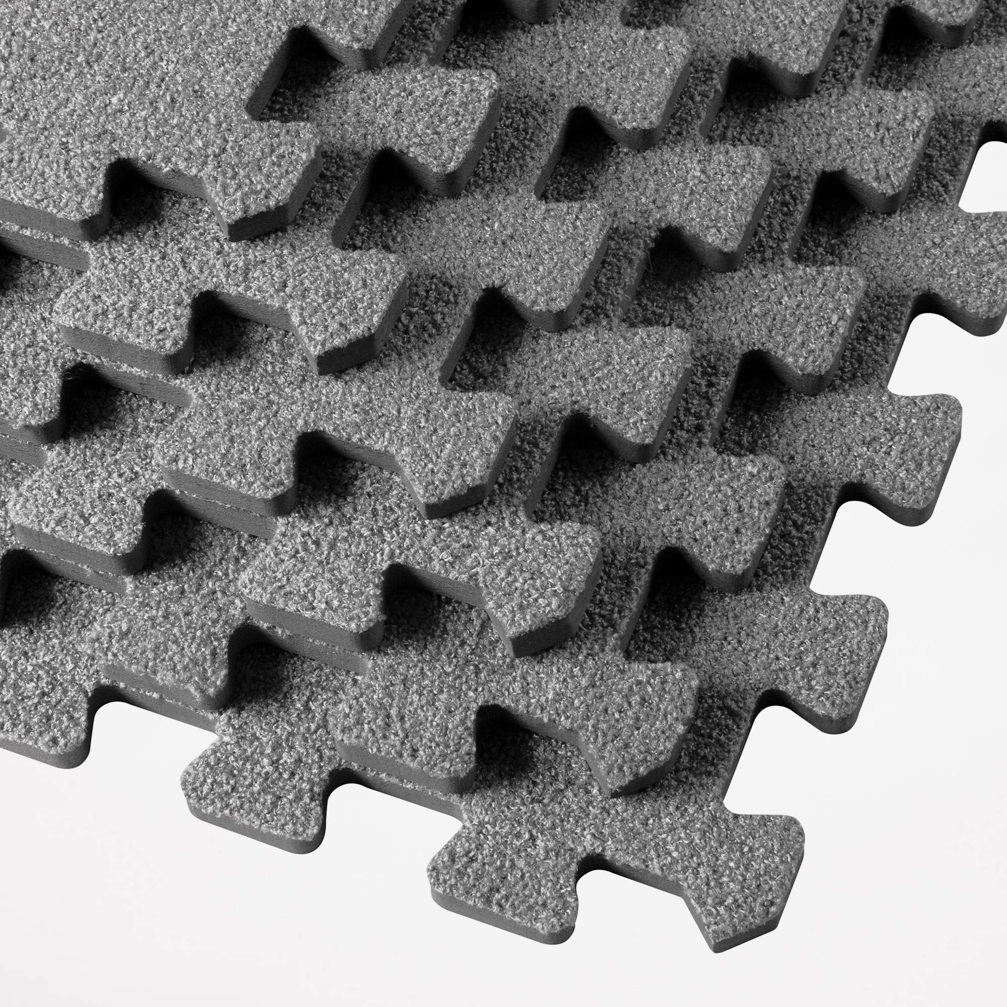 3/8 Inch Thick Interlocking Foam Carpet Tiles - Durable Anti-Fatigue Floor Mats for Home, Office & Classroom - Soft Floor Protection & Comfort for Standing Desks, Play Areas & Workspaces