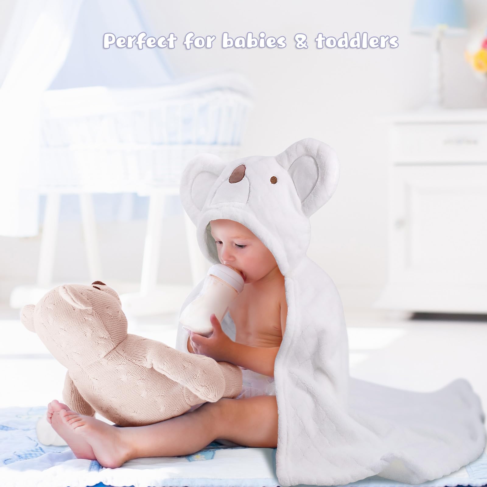 **Soft Hooded Baby Bath Towels for Toddlers 0-5 Years - 2-Pack Absorbent & Thick 50