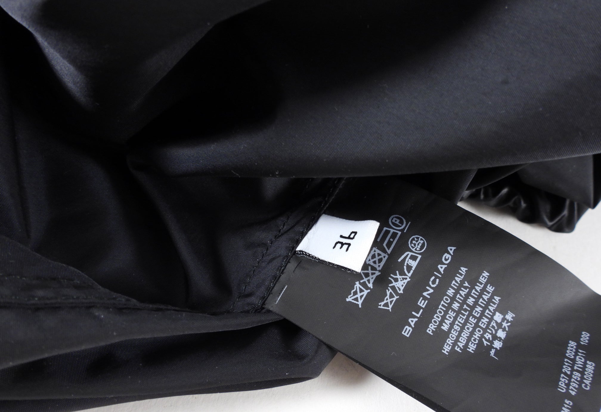 Balenciaga Black Lightweight Nylon Hooded Windbreaker Jacket - Size FR36 | Waterproof Windbreaker for Men & Women | Perfect for Outdoor Activities, Travel & Streetwear Fashion