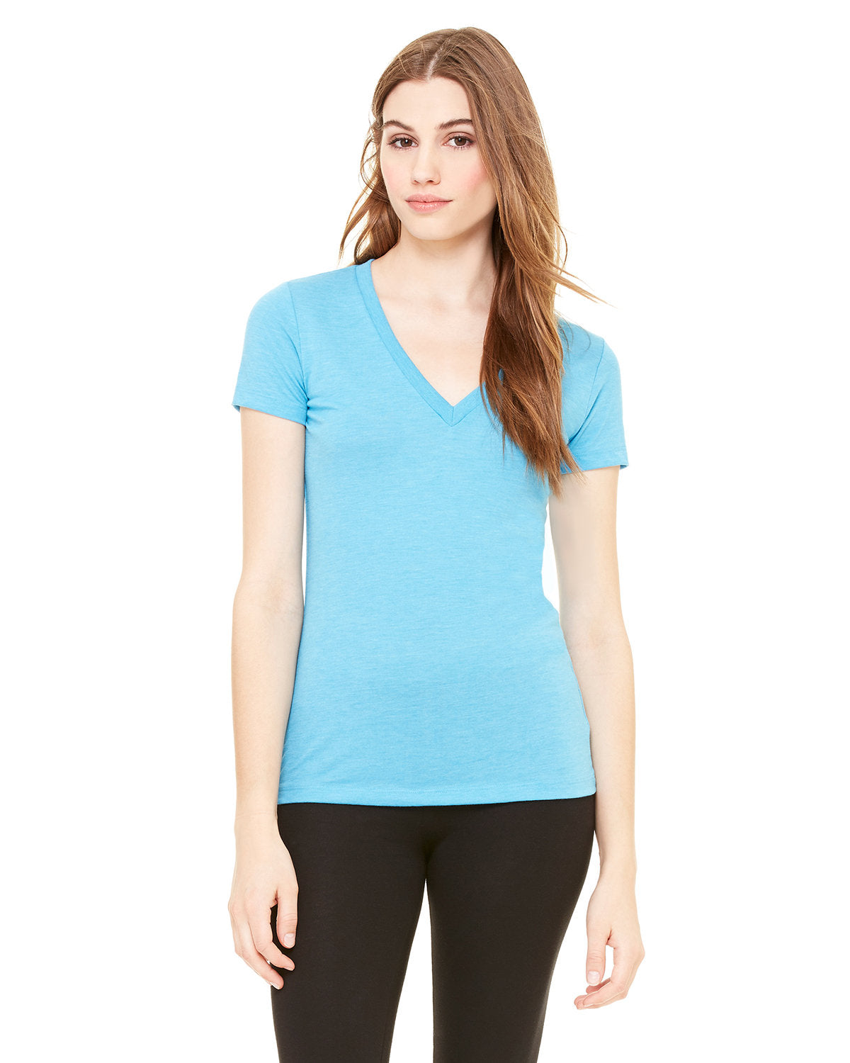 Bella + Canvas 8435 Women's Tri-Blend Short Sleeve V-Neck T-Shirt - Soft & Comfortable Ladies Tee for Casual Wear, Workouts & Everyday Outfits