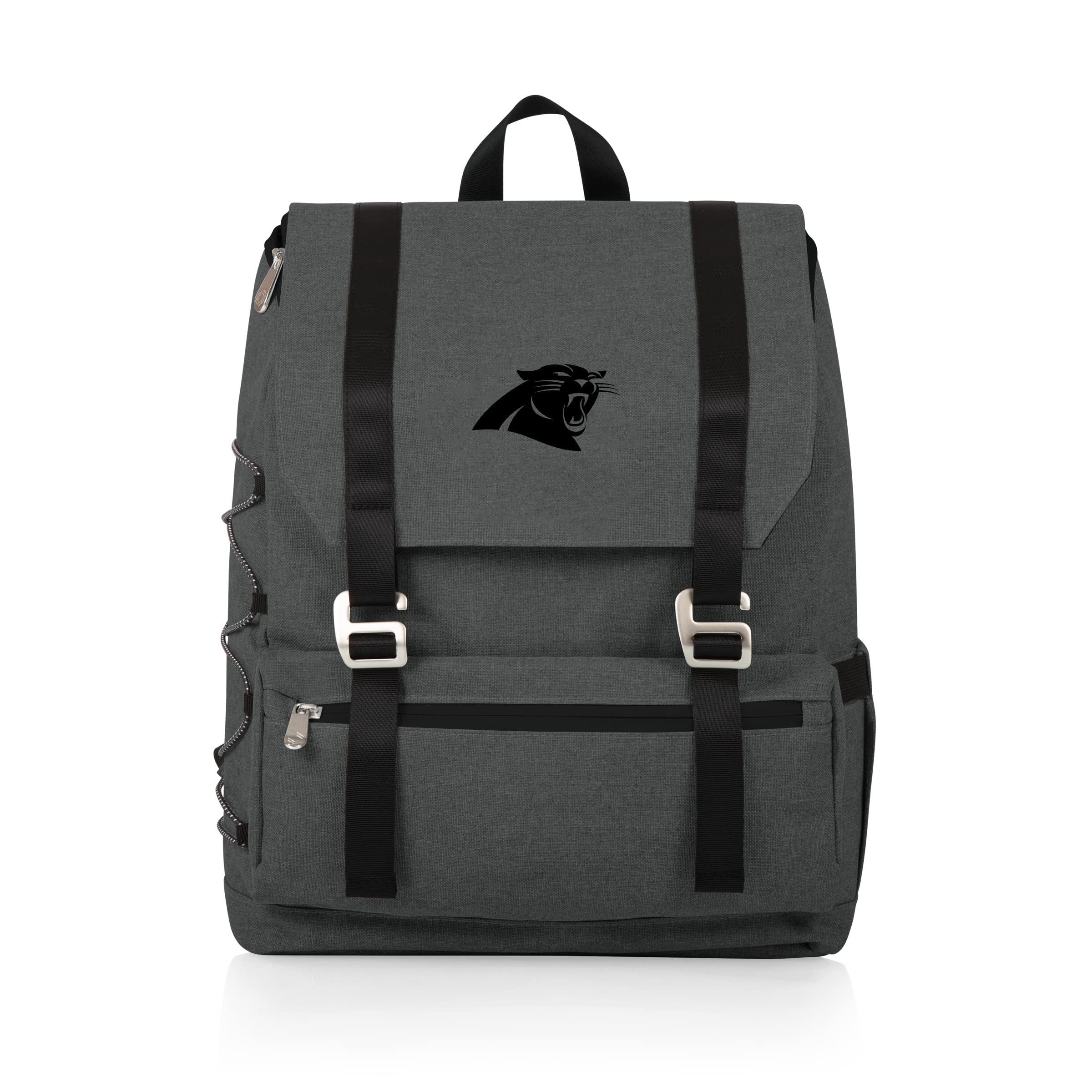 PICNIC TIME NFL Carolina Panthers OTG Traverse Backpack Cooler - Insulated Soft Cooler Backpack for Hiking, Camping & Tailgating - Lightweight & Durable (Heathered Gray) - Perfect for Outdoor Adventures, Sports Games & Beach Trips
