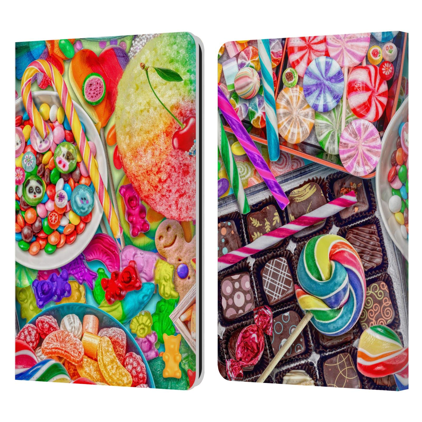 Head Case Designs Kindle Paperwhite 1/2/3 Leather Book Wallet Case - Officially Licensed Aimee Stewart Candylicious Sweets Art Cover - Colorful Protective Case for Reading Travel & Commuting