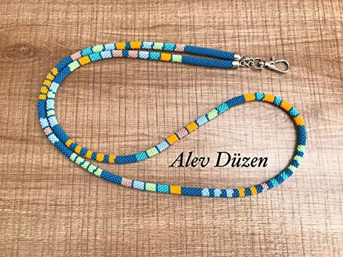Beaded Lanyard with ID Holder for Women - Stylish Teacher Nurse Badge Holder, African Beaded Design - Perfect for Work, Conferences, and Events