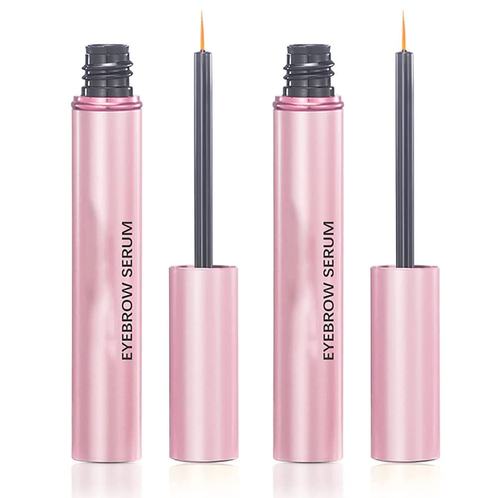 Enteriya Eyelash Growth Serum for Longer, Thicker Lashes & Eyebrows - 2 Pack, Natural & Safe Lash Enhancer for Daily Use at Home or Salon