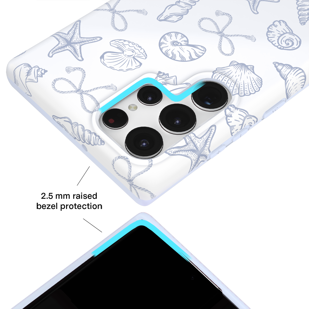 Stylish Coastal Seashells Samsung Phone Case - Durable Protective Cover for Samsung Galaxy [Model] - Perfect for Beach Vacations, Summer Outfits & Boho Decor