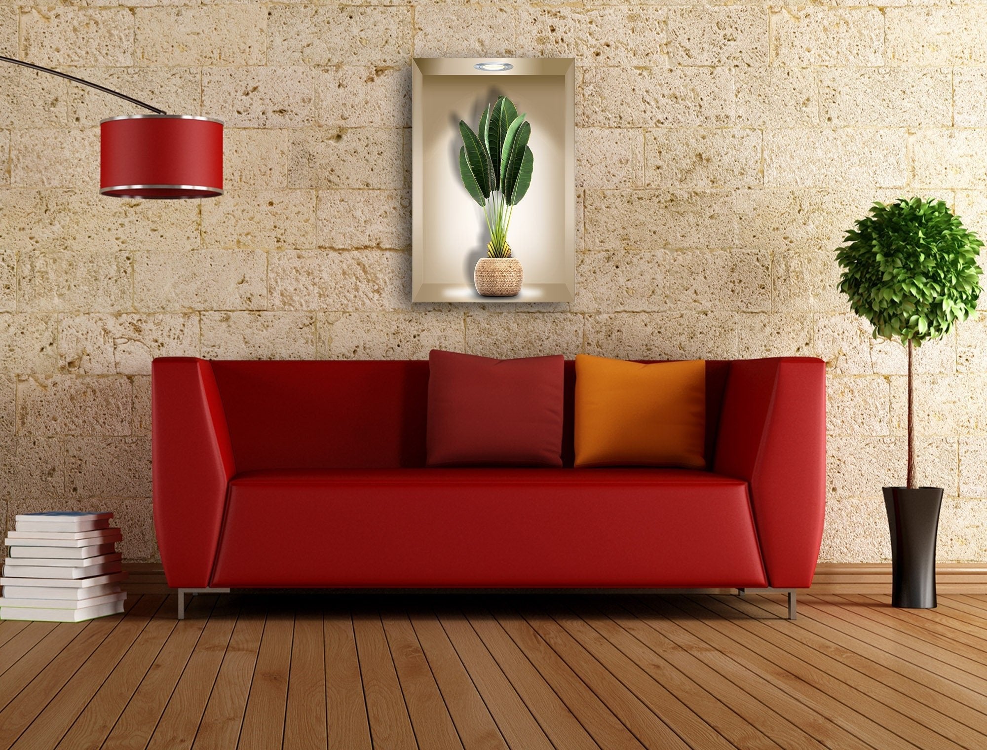 3D Botanical Herb Glass Wall Art - Handmade Floral Decor for Living Room, Kitchen, Bedroom - Perfect for Home & Office Decoration