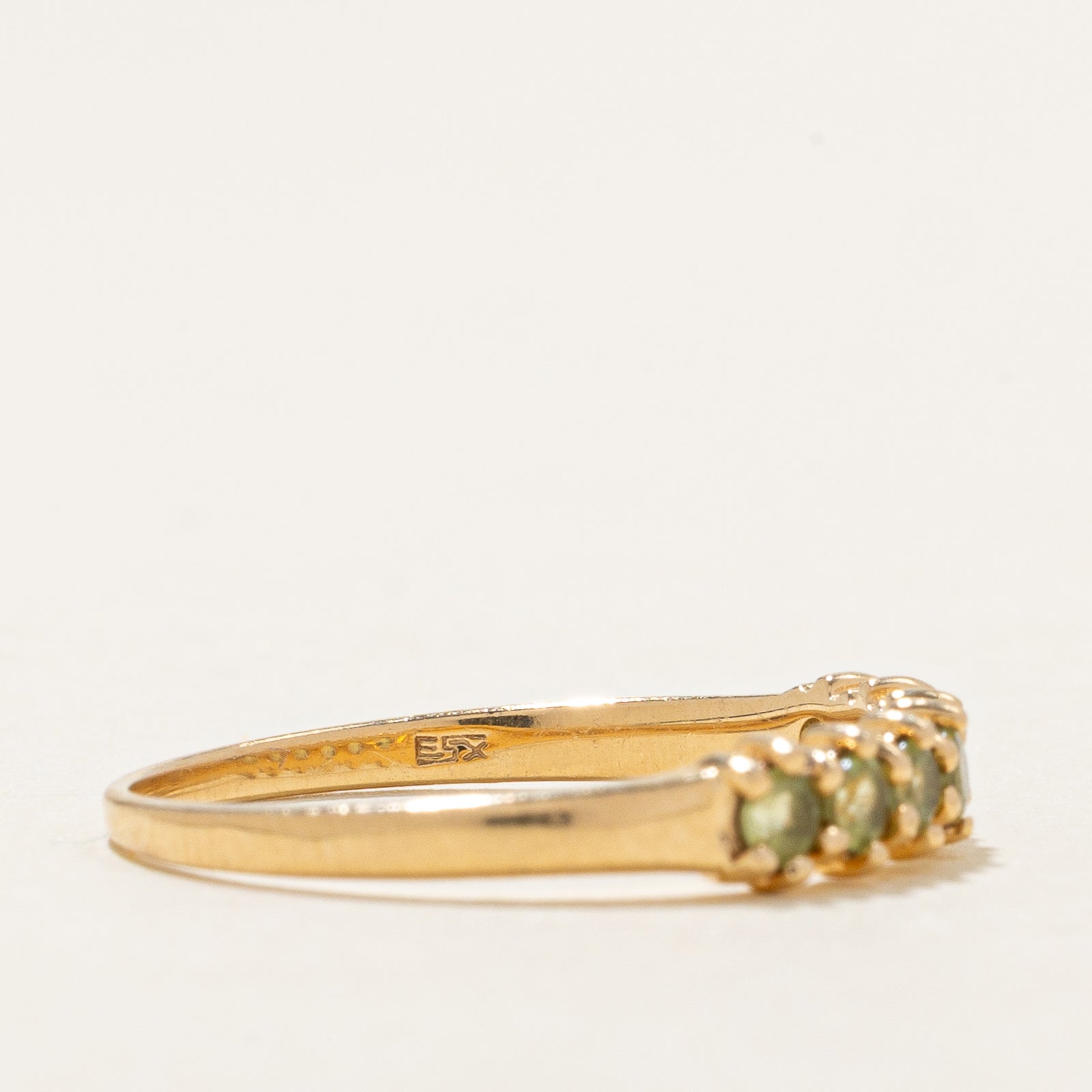 Peridot Semi Eternity Ring - 0.25 Carat Total Weight - Size 7.25 - Dainty Green Gemstone Band for Women - Perfect for Anniversary, Birthday & Everyday Elegance