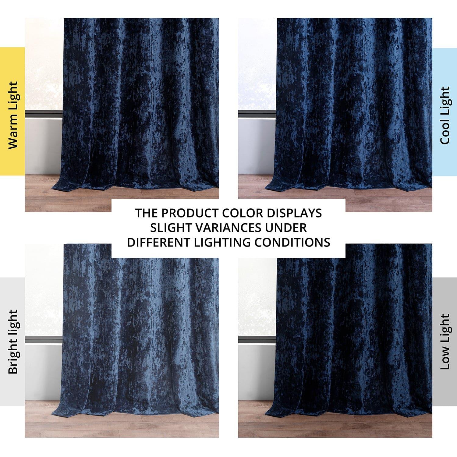 Sapphire Blue Velvet Blackout Curtains - Thermal Insulated Room Darkening Drapes for Bedroom & Living Room - Noise Reducing & Energy Efficient Window Treatments